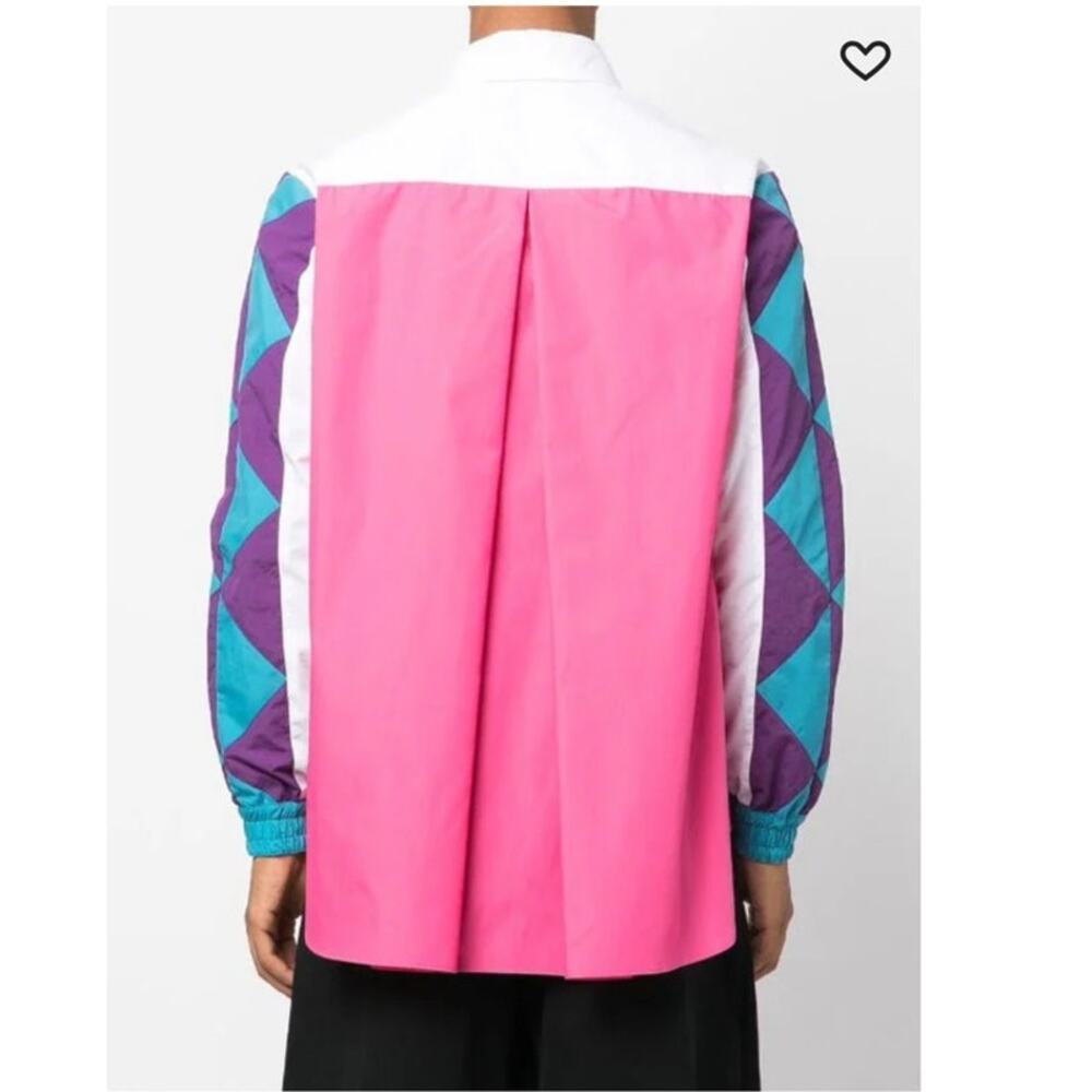 NWT Fumito Ganryu Colour Block Windbreaker Shirt Men's Size 1 Pink Blue Purple - Picture 5 of 13